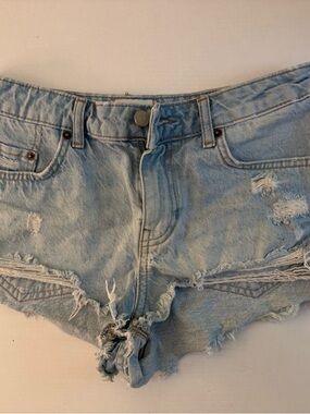 PacSun Light Blue Ripped Denim Cutoff Shorts